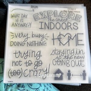 Close To My Heart 'The Great Indoors' Clear Stamp Set - White/Grey